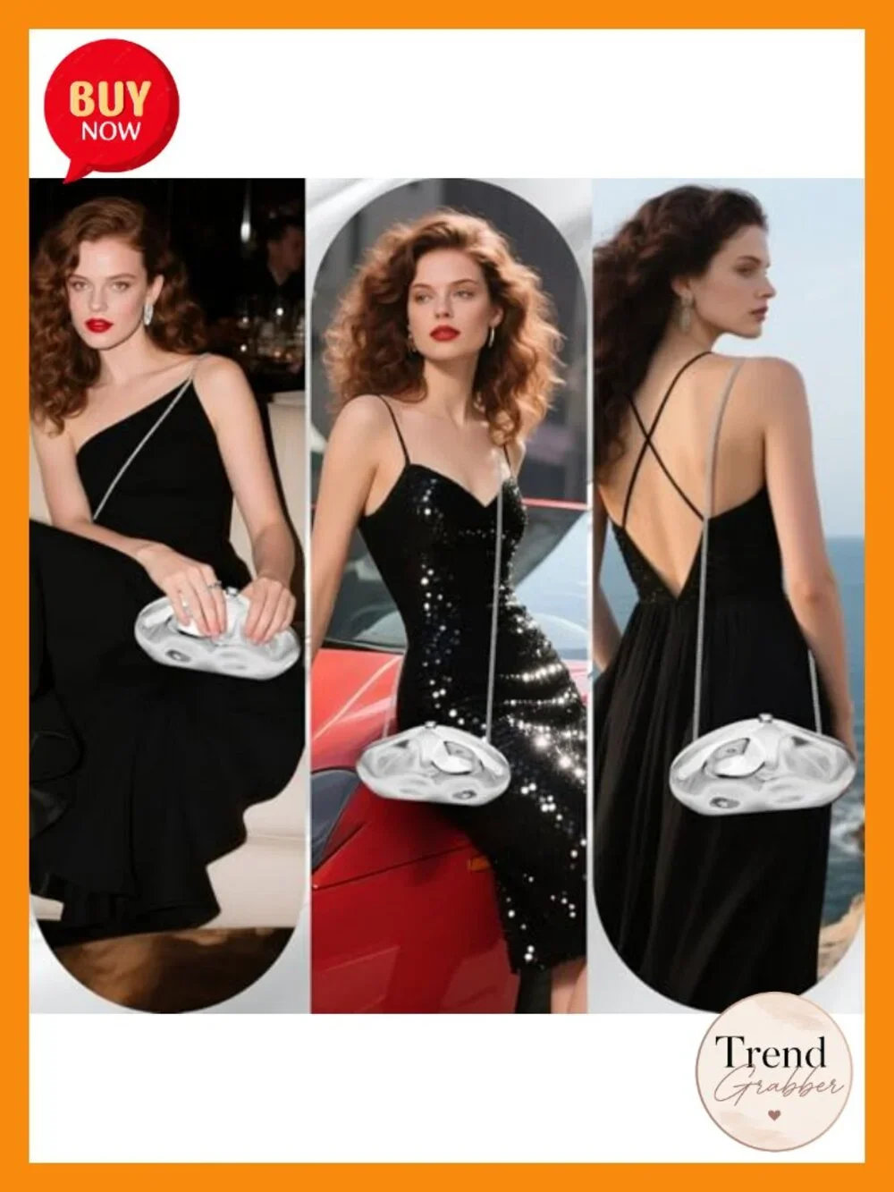 Acrylic Clutch Purse for Women Detachable Chain Crossbody Shoulder Bag Evening
